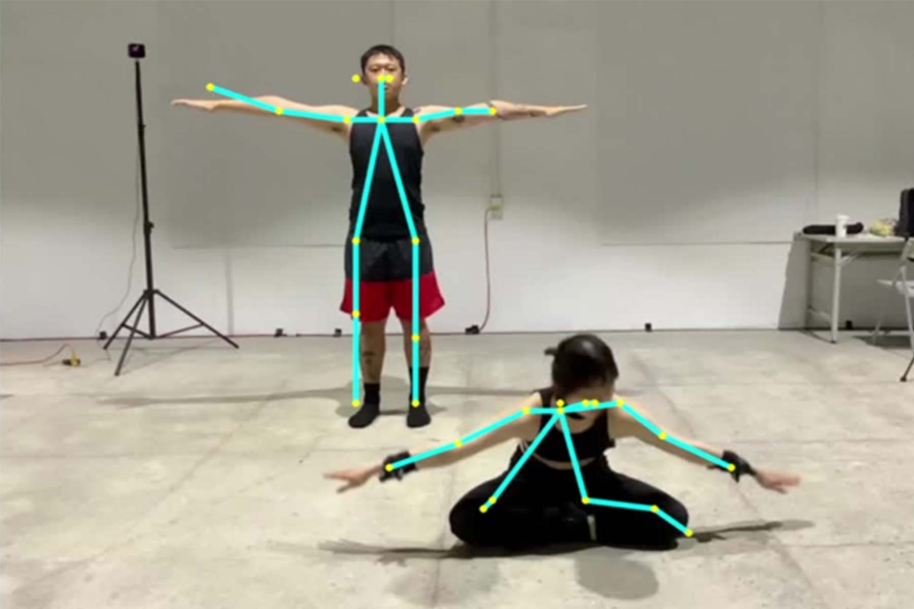 ▲本團隊分析合作團隊之安娜琪舞蹈劇場影片，發展骨架辨識，建立虛擬舞者